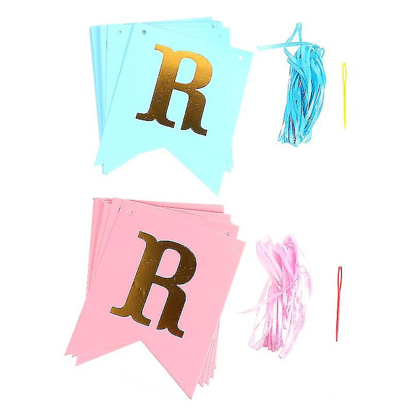 2 Sett Baby Shower Dekorative Banner Baby Birthday Hengende Girlander Dekor