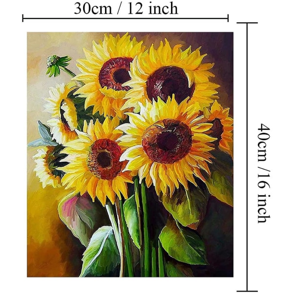 Adult Diy 5d Diamond Painting Kit, Sunflower Full Diamond Crystal Rhinestone Embroidery For Home Wal