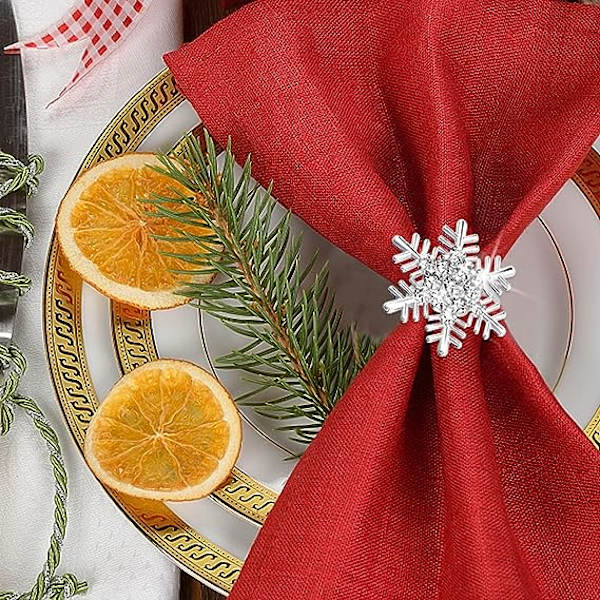 8 kpl hopeahiutale joulupöytäliinarenkaat ruokapöydän asettamiseen - Rustic Dinner Tables Setting Decoration for Wedding Receptions, Christmas,