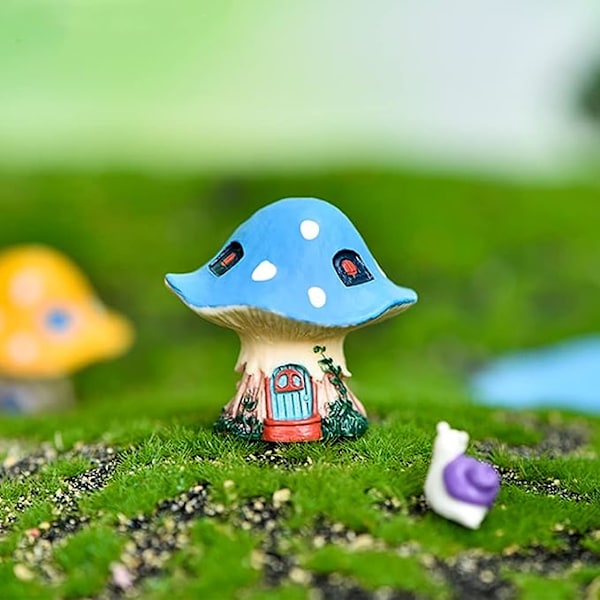 4 stk. Miniature Svampehus, Fehave Svampehus Figurer Dukkehus Have Dekoration Mikro Landskab DIY Udendørs Dekorationer (Tilfældig Stil)