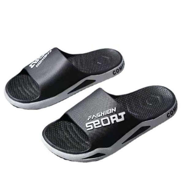 Herre Ultra Soft Slides Skridsikre Lette Slippers Åben Tå Sko Indendørs Udendørs Strand Bruser Negro 38-39