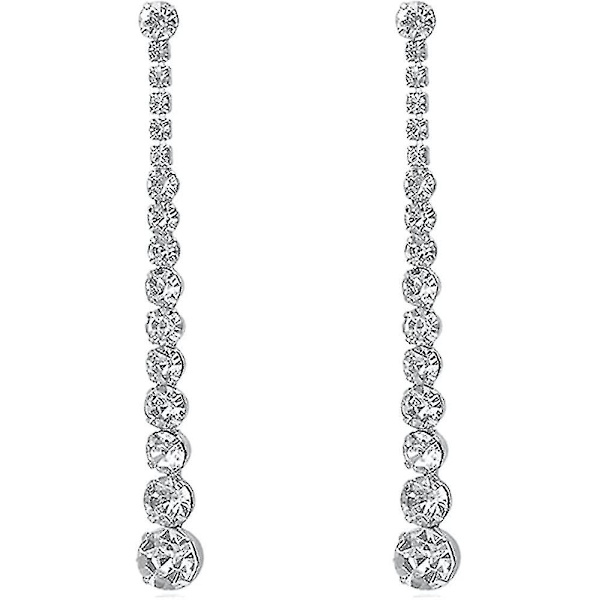 Øredobber Dråpe Øredobber Lange Øredobber Dangle Statement Kjede Øredobber Rhinestone Gave