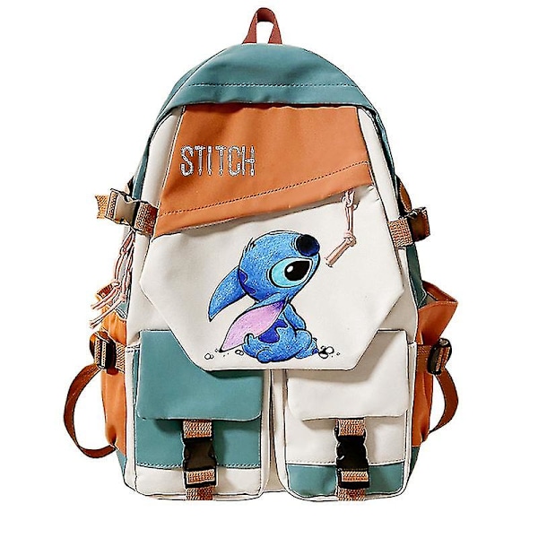 Lilo Stitch Skole Taske Print Farve Kontrast Rygsæk Mode Drenge Piger Studerende Børn Stor Kapacitet Taske Julegaver stil 1 style 2