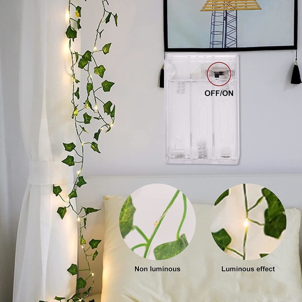 Led Leaf String Lights, tropiske kunstige blade Vægophæng