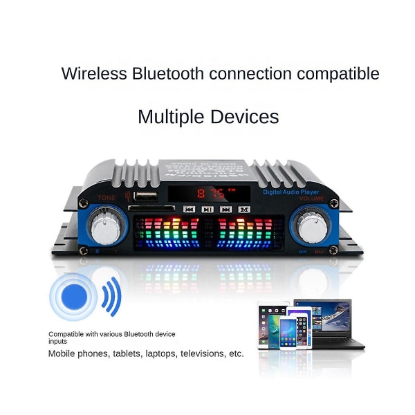 4-kanals 60w høyeffekt bil Bluetooth lydforsterker Hifi stereo mini lydmottaker for billydmodifikasjon Hjem