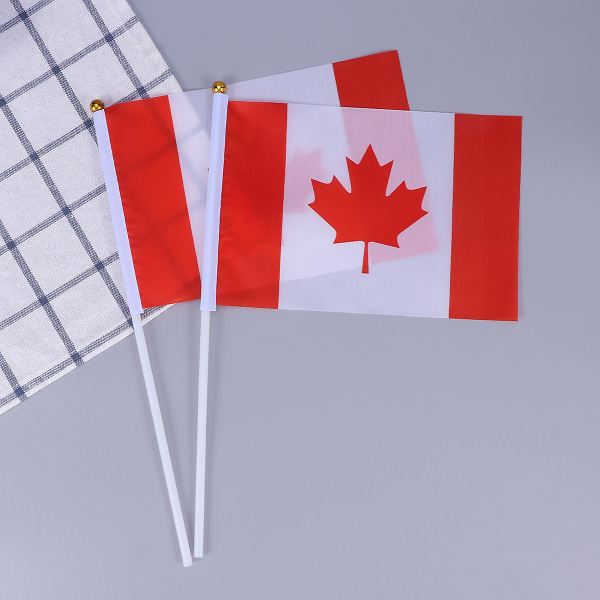 50 st Canadian Flag Små Internationella Flaggor Kanada Stick Flagga Länderflaggor På Sticka