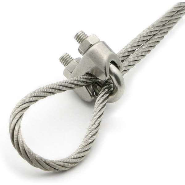 6 stykker M8 rustfrit stål Wire Rope Kabel Clip Clamp 5/16" Wire Rope Kabel Clip