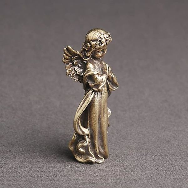 Bønsomme Vinger Cupid Figurer Kobber Keruber Statuer Mindeengel Skulptur Skrivebords Velsignelse Engel Kunst til Hjem Have Have Dekoration