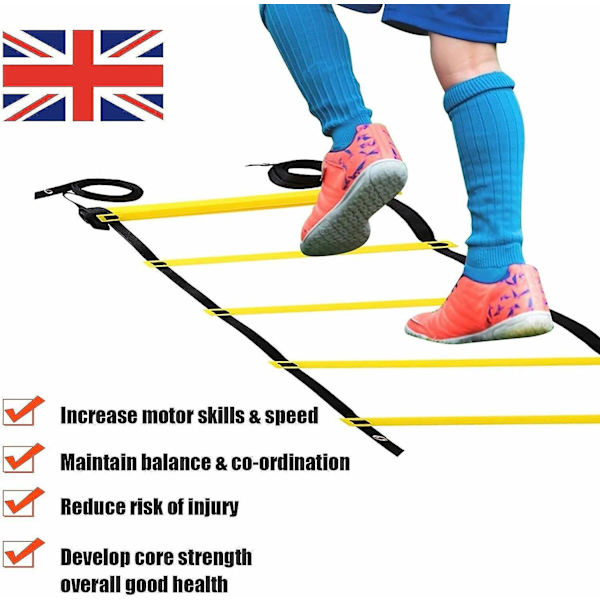 Træningstige 4m Agility Stige Speed Træning Fodbold Stige 12 Trin Fodbold Speed Træning Stige Agility Speed Træning Eq