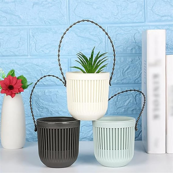 Hængende Planter Plast Hængende Planter Kreativ Simpel Dobbelt-Lag Blomsterpotte Desktop Ornament Vase Kurv til Have Indendørs Hjemmeindretning Hængende Flo