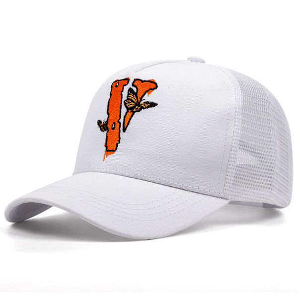 Broderad fjäril V basebollkeps utomhus sportevenemang toppad keps sommar solskydd andningsbar mesh keps