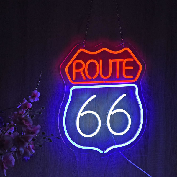 Historisk Route 66 Neon Skilt Øl Bar Hjem Kunst Man Cave Neon Lys Håndlavet Med Dæmpbar Afbryder Led Neon Lys Skilte Til Soveværelse