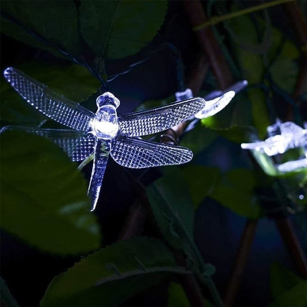 21ft 30LED Dragonfly aurinkovoimalla toimivat merkkijonovalot, aurinkokeijuvalot aurinkoenergialla vedenpitävä koristevalo kotiin, puutarhaan, patiolle, joulukuuseen