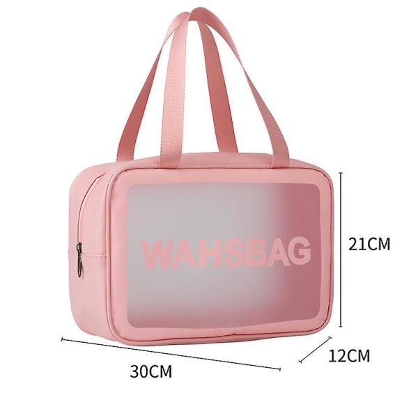 Vedenkestävä Kosmetiikkakassi Kannettava Kosmetiikan Säilytyskassi Suuri Kapasiteetti Pu Läpinäkyvä Pesukassi Matkakassi Buggy Bagpink, Suuri