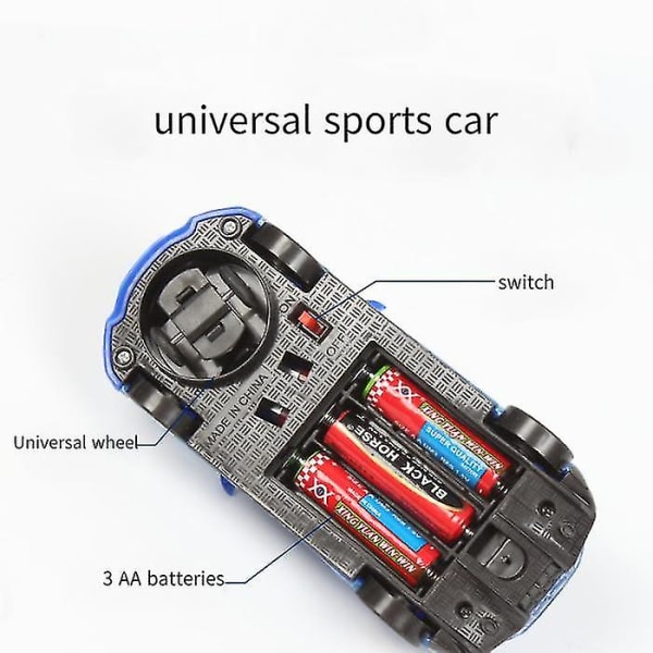 Elektrisk universal musikbil glødende, legetøjsgave Inertia sportsvogn (universel sportsvognsbelysning musik-rød)