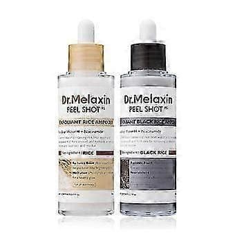 2 STK Dr.Melaxin PEEL SHOT GLOW EXFOLIANT RICE AMPOULE (HVIT RIS/SVART RIS)