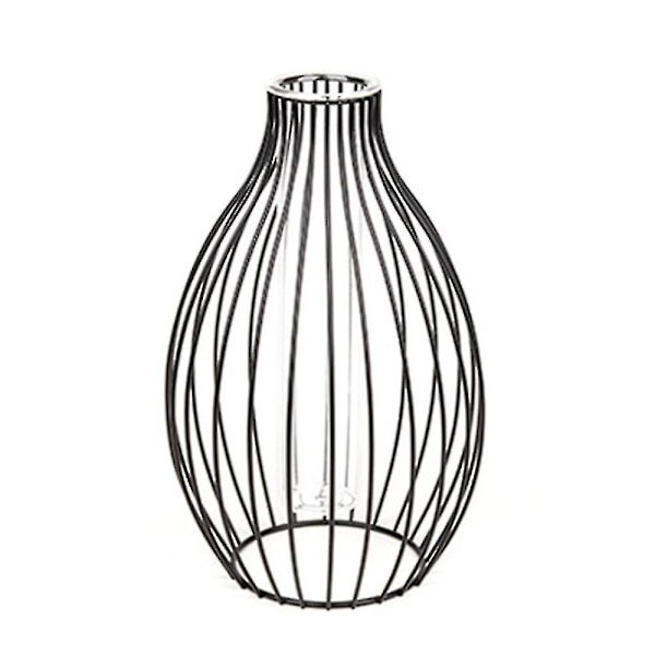 Dekorasjon Hjem Glass Jern Kunst Ramme Blomster Vase Retro Nordiske Stiler Vasene Hjem Metall Planteholder Dekor