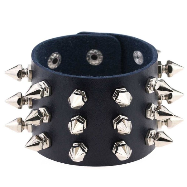 Punk-stil Armbånd Alternativ Bangle Tre-Rækkers Spidse Pigge Håndledsrem