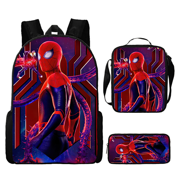 Marvel Spiderman skolväska stor ryggsäck tredelad set