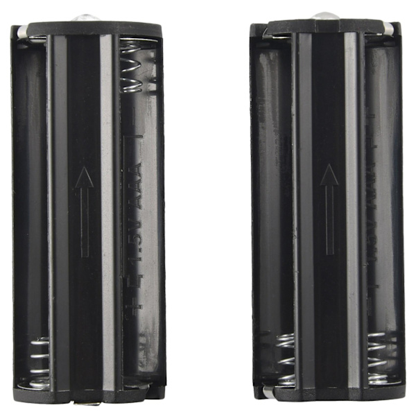 2 st svart batterihållare för 3 x 1,5 V AAA-batterier ficklampa ficklampa