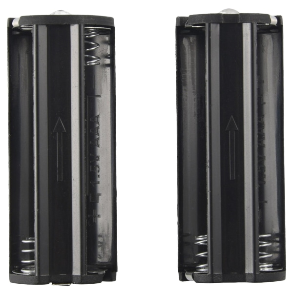 2 stk. Sort Batteriholder Til 3 X 1.5v Aaa Batterier Lommelygte