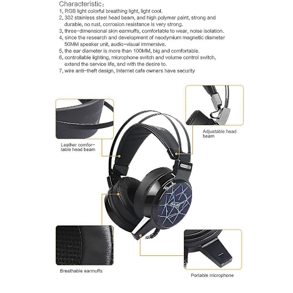 C13 Gaming Et Wired Pc Earphs Phs With Microph For Computer Gamer Pho