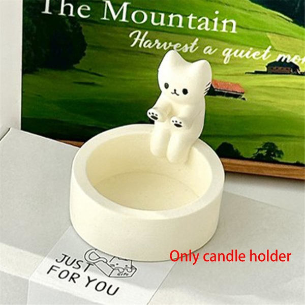 Kitten Candle Holder, Cute Grilled Cats Aromatherapy Candle Holder, Desktop Decorative Ornaments, B