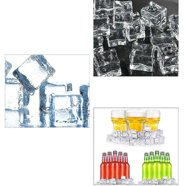 50 stk Clear Fake Crushed Ice Rocks Ice Cubes Vase Fillers Square Ice Cube