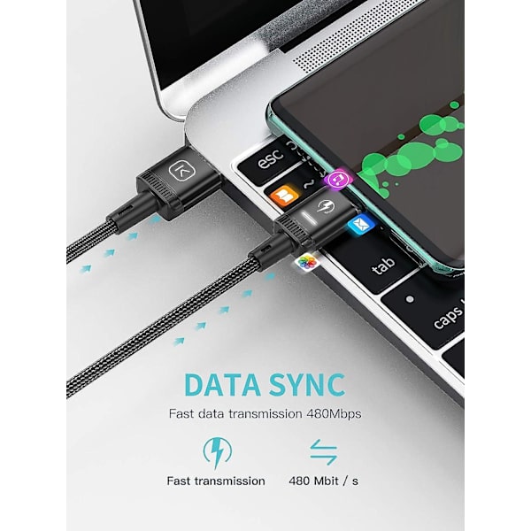 3-in-1 Magneettinen Latauskaapeli, 3a Nopea Lataus Puhelimen Latauskaapelit Nylon Punottu LED-Valolla Magneettinen USB Latauskaapeli Mi:lle