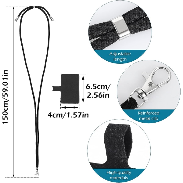 2 stk Telefonstropper til rundt halsen, Universal Mobiltelefonstropp Krysskropp, Justerbare Mobiltelefonstropper, Nylon Patch Phon