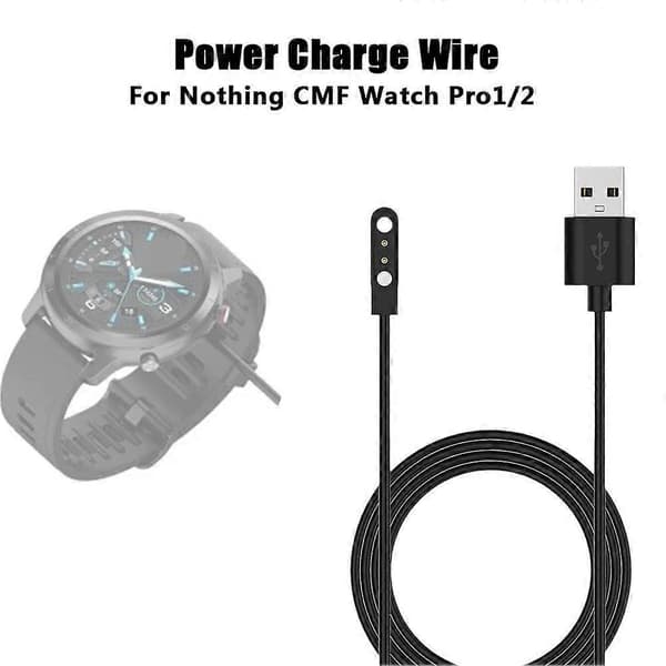 Klokkeladekabel Magnetisk Lading For CMFBY NOTHING Watch ProD395 L6C6 Black 1.2m