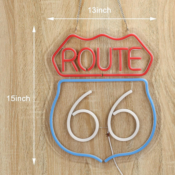 Historisk Route 66 Neon Skilt Øl Bar Hjem Kunst Man Cave Neon Lys Håndlavet Med Dæmpbar Afbryder Led Neon Lys Skilte Til Soveværelse