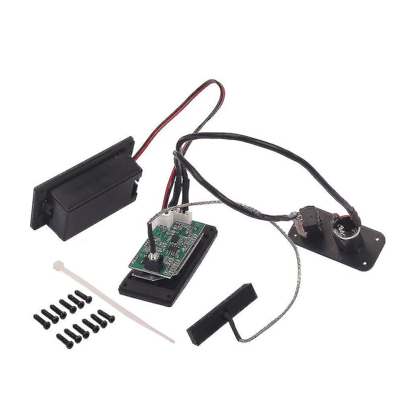 1 Sæt Elektrisk Violin Fiddle Silent Eq Piezo Pickup Forforstærker Strengeinstrument Dele Sort