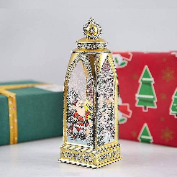 Jul-Lyktor Dekorativa Jul LED Ljusa Vindlykta. (Guld) (1 st)