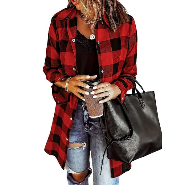 Dameknapper ned skjorter Oversized lette bluser Løse uformelle topper Høst trendy kåper Brun S Brown S