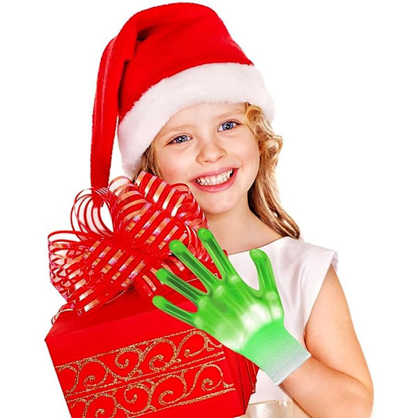 LED-hansker, lys opp hansker fingerlys fargerike blinkende LED-hansker barn kule leker til jul Halloween Clubbing Party