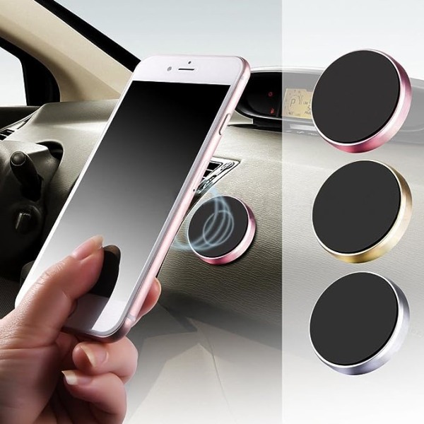 Mini magnetisk bilhållare Telefonhållare Instrumentbräda Mobiltelefon GPS PDA-fäste Hållare Stativ Tillbehör för bilar Kvinnor Män ((Guld)