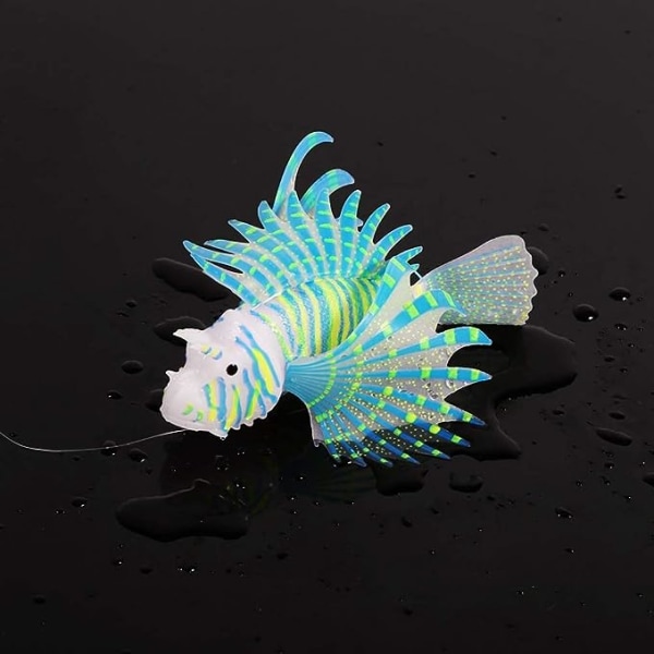 Kunstig Glødende Lionfish Lysende Falsk Fisk Akvarium Fiskedam Landskap Ornament Glød Simulering Dyr Dekorasjon (Blå)