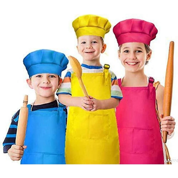 10 stycken Kids kock hatt och förkläde set