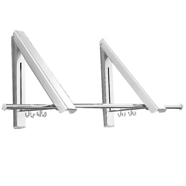 2/3 Stang Udtrækkelig Tøjstativ - Lys 80cm