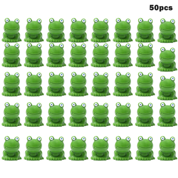 50 kpl Resin Mini Realistic Bright Frog Figuurit Tee itse tehty askartelukaappi puutarhasisustus