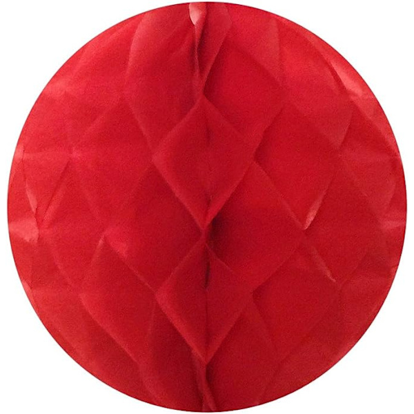 Hengende festdekorasjon, 6 tommers vev honeycomb ball for bryllup, bursdagsfester, babyshower og barnehageinnredning (5-pakning), rød