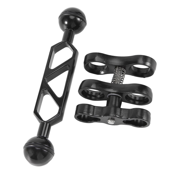 Aluminium Legering Dykkerlys Lommelygte Dobbelt Kugleled Arm Og 2 Butterfly Clip Montering Til Under Vand