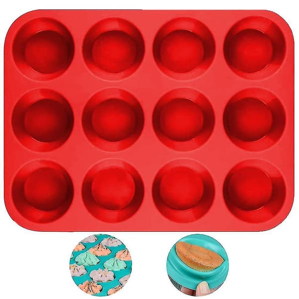 12-kops silikone muffinform, non-stick bageform til cupcakes