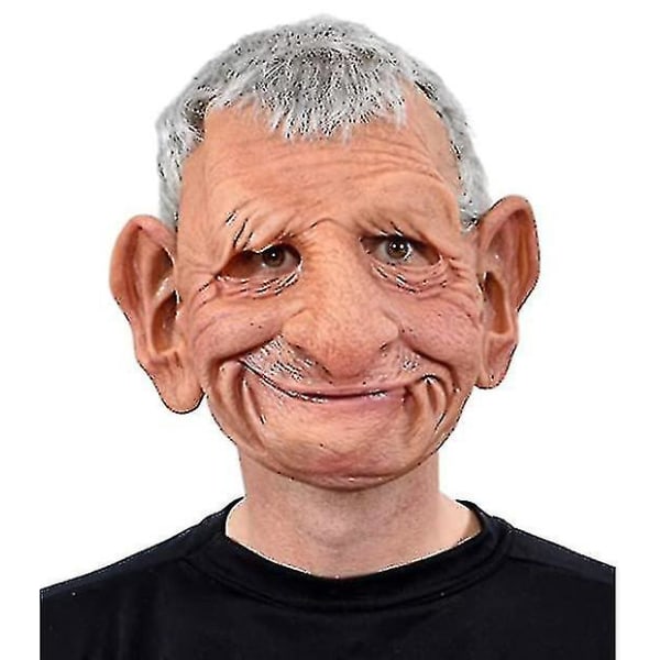 Halloween Big Ears Old Man Mask Skræmmende Mand Hovedbeklædning Full Face Masks Cosplay Festrekvisitter