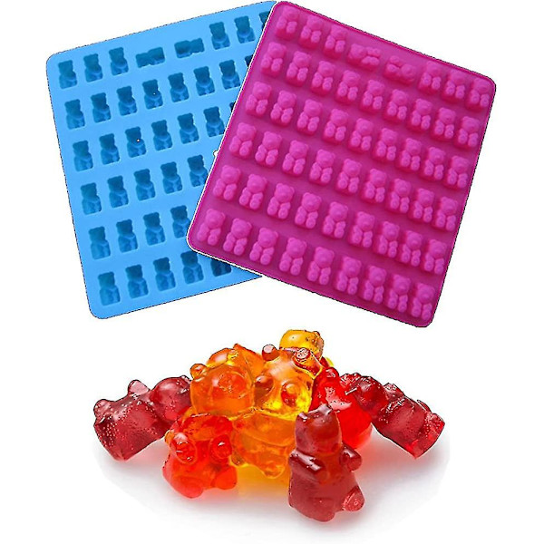 3 pakkausta 53 ontelon karamelli silikonimuotteja ja jääpalamuotteja -acsergery Gummy Bear -muottien lahja