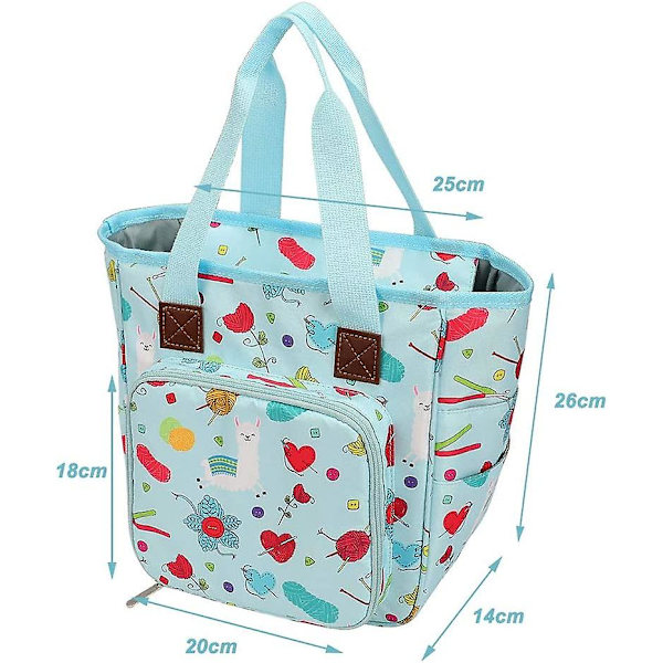 2023 - Garnorganisatör, Stickad Tryckt Tote Bag, Ullorganisatör, Stickad Organiserare, Bärbar Virkgarnorg
