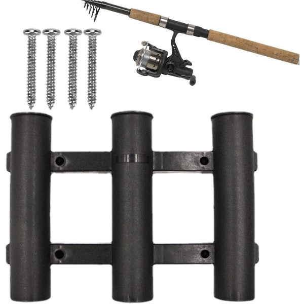 Stang Holder for Båter Oppbevaring - Fiske Stang Holdere 3 Rør - Fiske Stang Oppbevaringsrør Fiske Tilbehør Stang Holdere Med 4 Monteringer