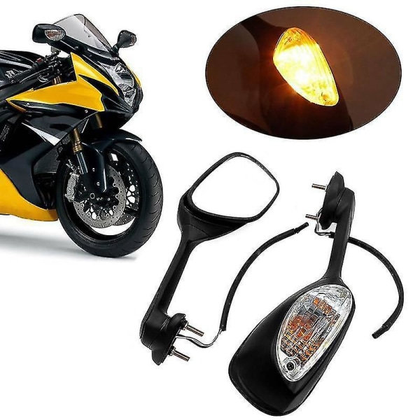 Motorcykelbackspegel LED Blinkers Bakåtspegel För Gsxr 600 750 2006 -2010 1000 2005-20