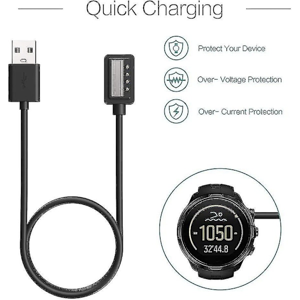 Oplader Kompatibel Med Suunto 9, D5, Spartan Ultra Hr, Spartan Sport Wrist Hr, Eon Core - Magnetisk Usb-opladerkabel 1